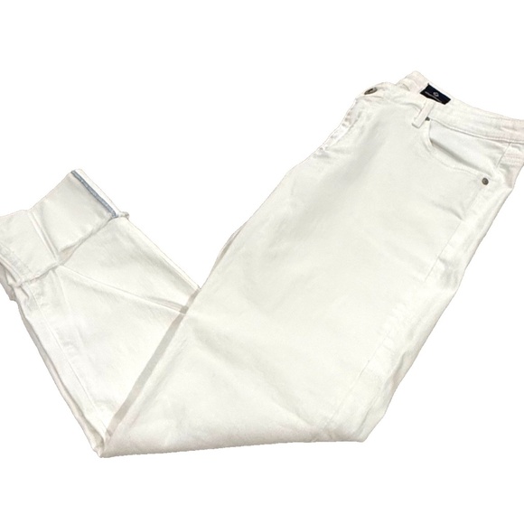 Adriano Goldschmied The Stevie Cuff Slim Straight Cuffed Women's White Jeans 31 - Picture 8 of 10